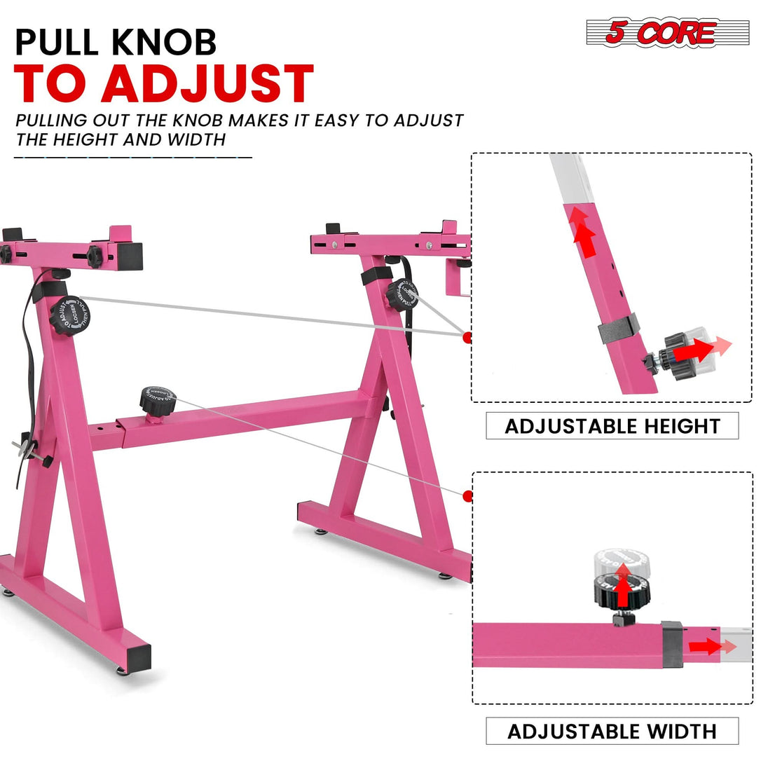 5Core adjustable Z frame keyboard riser stand in pink