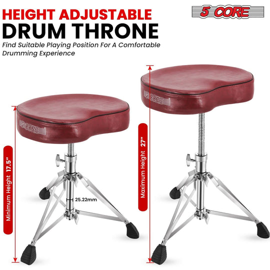 5Core saddle drum throne ideal for practice, stage, or studio