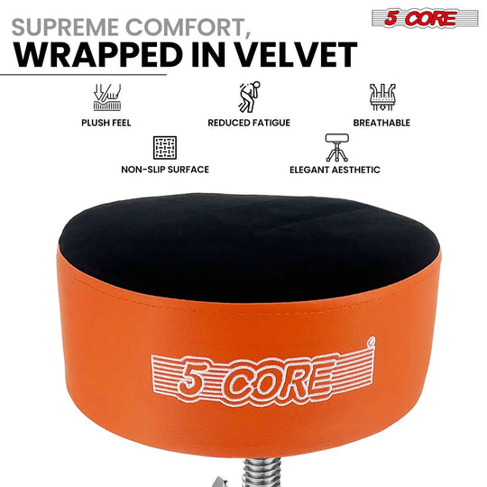 Durable heavy duty drum throne stool with luxury velvet cushion