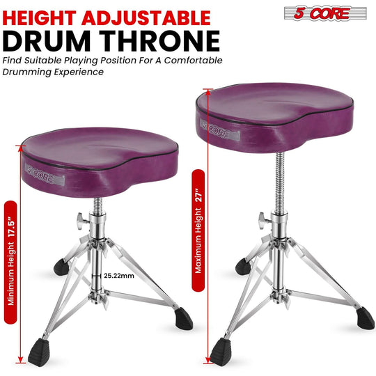 Comfortable 5Core padded drum seat ideal for long practice sessions