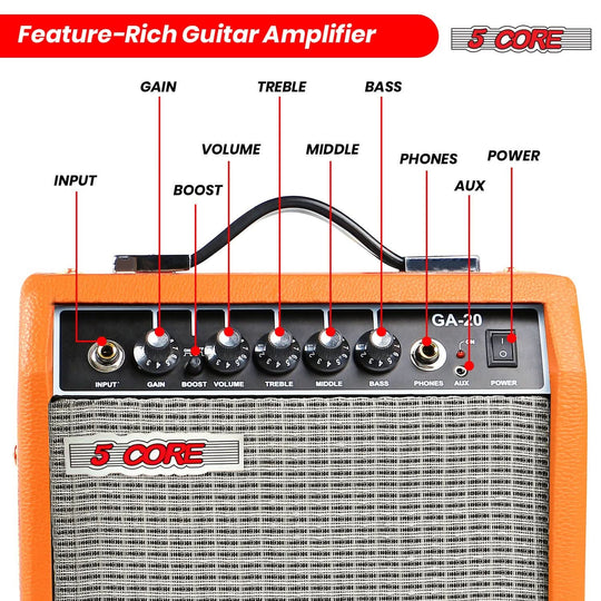 5 Core 20W electric guitar amplifier portable for practice sessions
