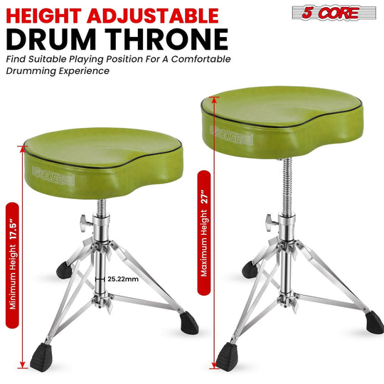 5Core saddle drum chair ideal for home studios, practice, or live sets