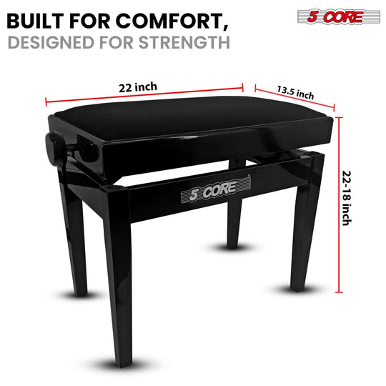 Solid wood adjustable stool ideal for keyboard players and pianists