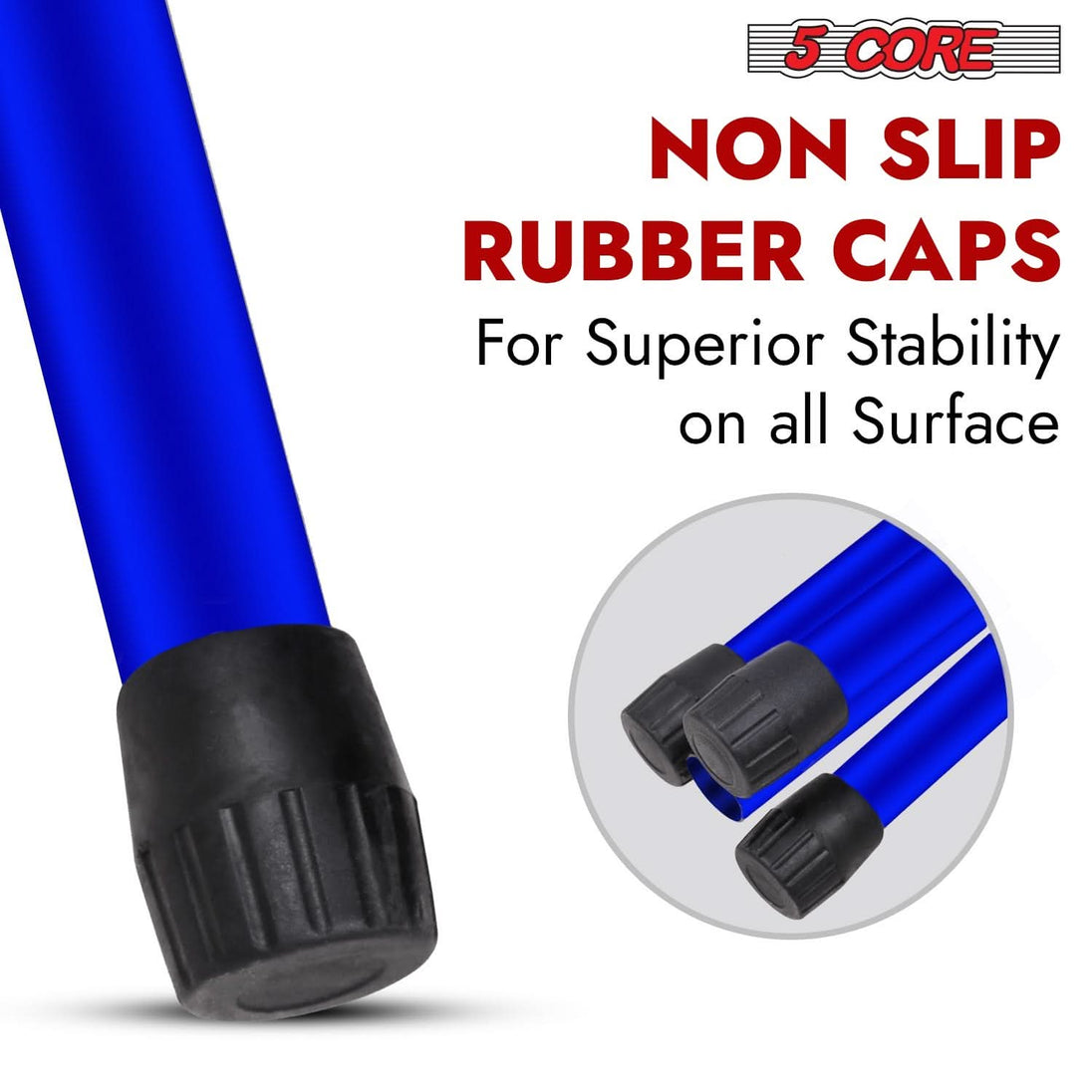 Blue tripod stand for speakers by 5Core with maximum 72 inch adjustable height