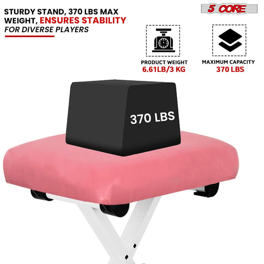 5Core foldable keyboard riser with comfortable piano bench