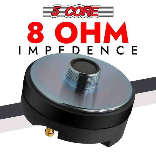Side profile of 5Core 3.5 inch tweeter showing compact horn throat design