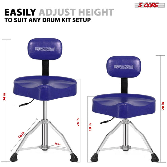 Height adjustable air lift drum seat