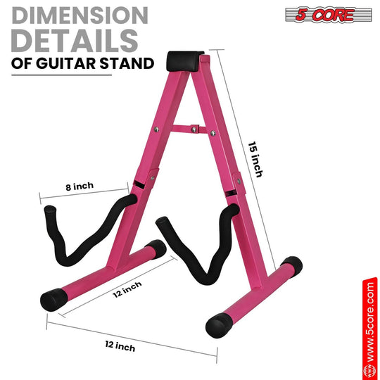 Durable pink metal stand for storing guitars safely