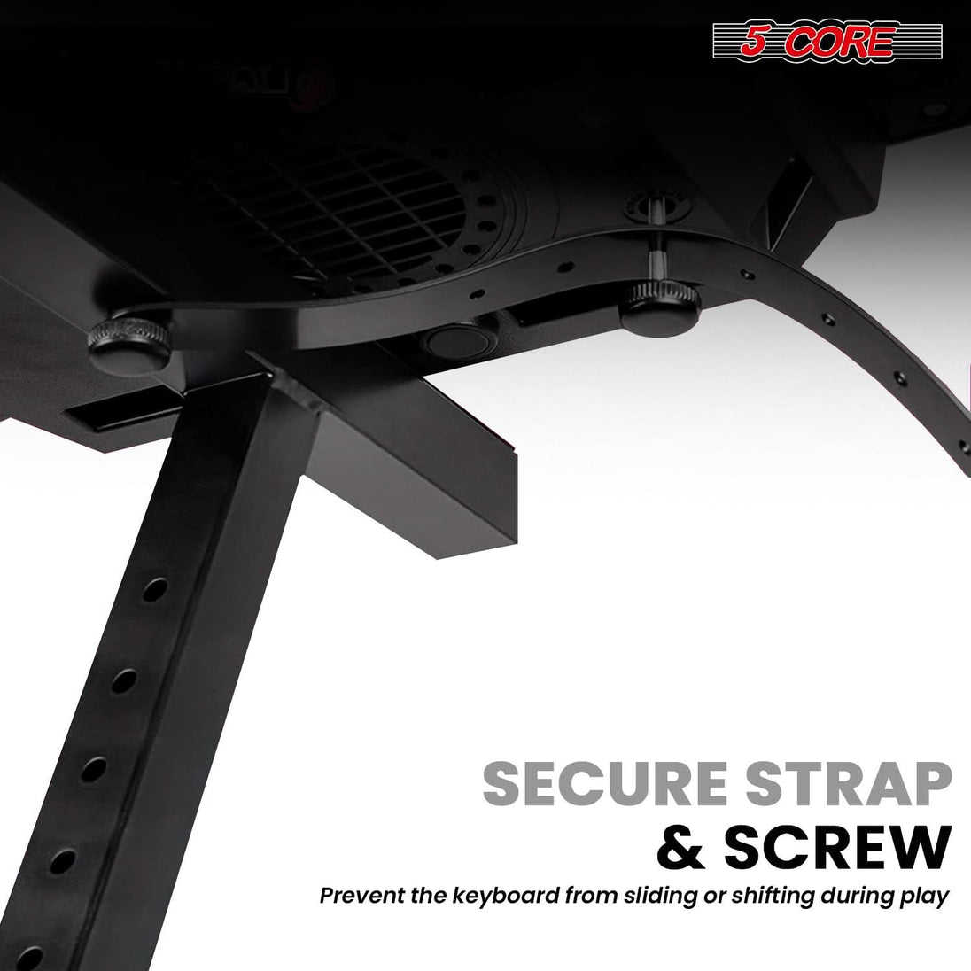 5Core electric piano 2-tier Z style keyboard stand, adjustable and heavy-duty riser holder