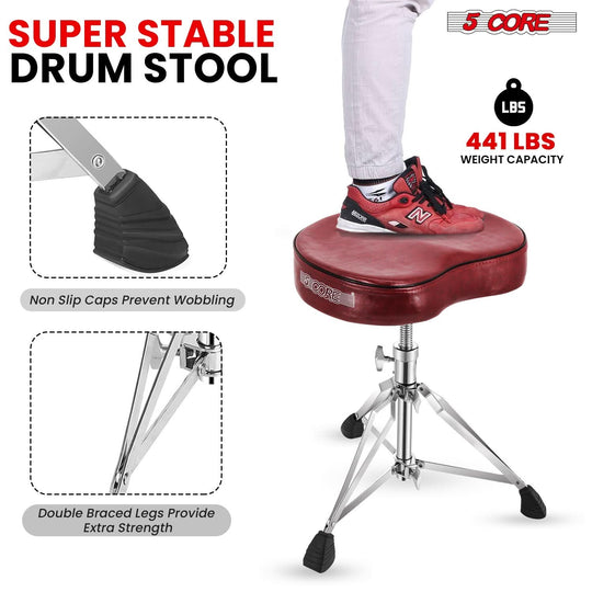 5Core padded drum throne with non-slip legs and durable construction
