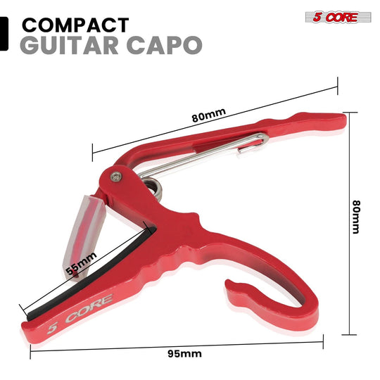 Compact and portable 5Core capo set perfect for musicians on the go