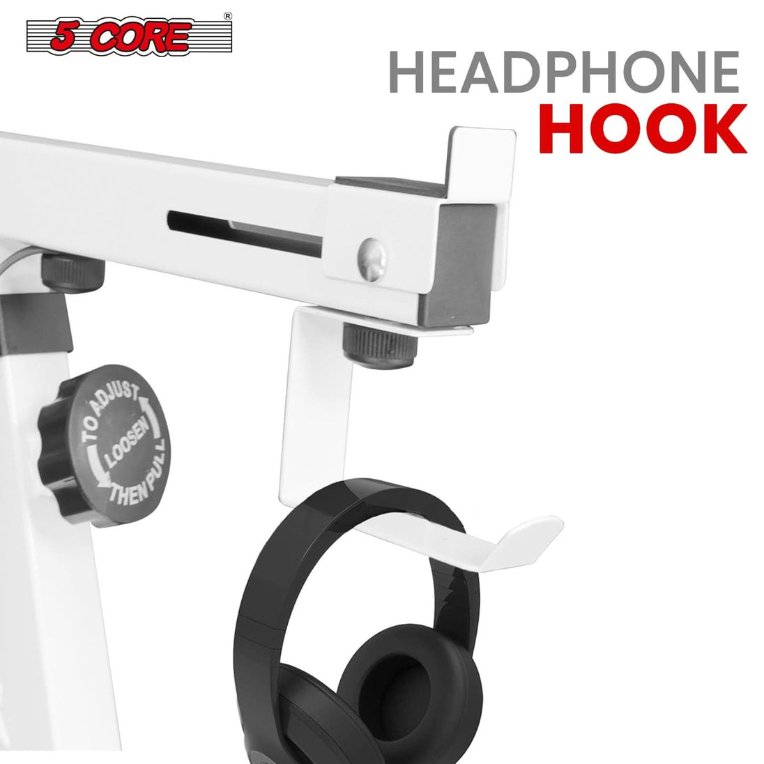5Core Z style white keyboard holder with strong height adjustment