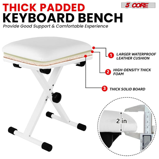 Side view of 5Core adjustable stand and bench with stable design