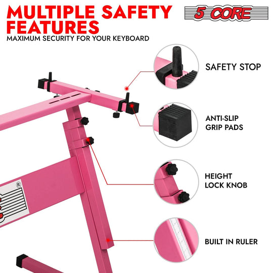 Foldable and portable keyboard stand with customizable height