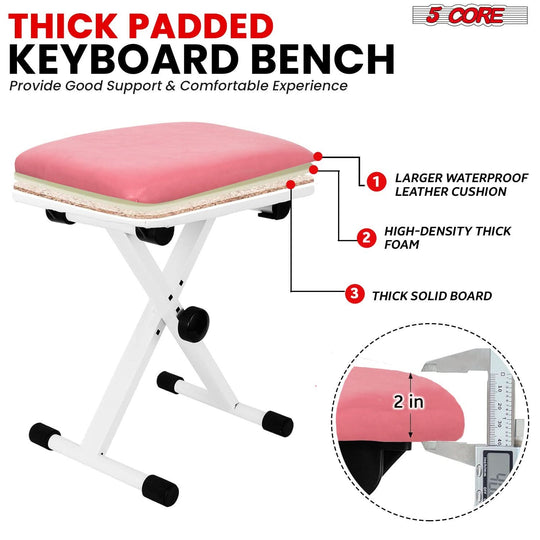 5Core piano stand with bench set perfect for practice and performance