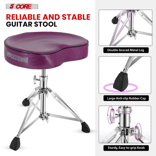 Saddle-shaped 5Core drum stool with strong metal frame construction