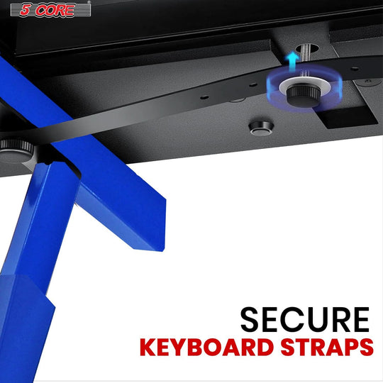 Keyboard piano stand blue with wheels Z frame 5Core