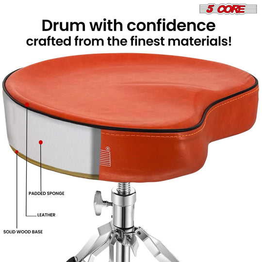 Comfortable saddle drum throne stool for long use