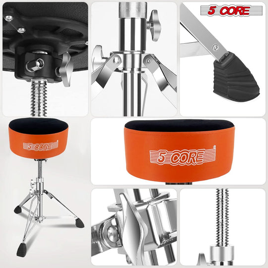 Adjustable drum throne with luxury velvet and sturdy frame