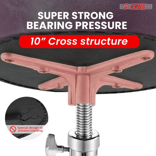 5Core drummer chair with anti-slip rubber feet and cushioned top