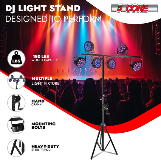 5Core stage light support system with hand crank for easy setup