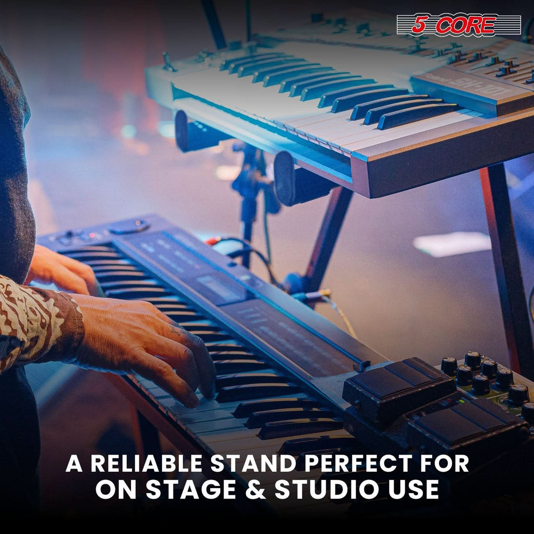 5Core sturdy Z style keyboard riser with two adjustable tiers