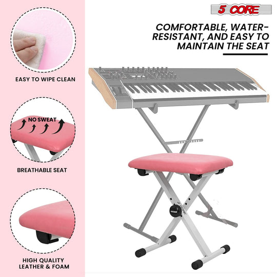 Compact and portable 5Core piano riser and bench set for all setups