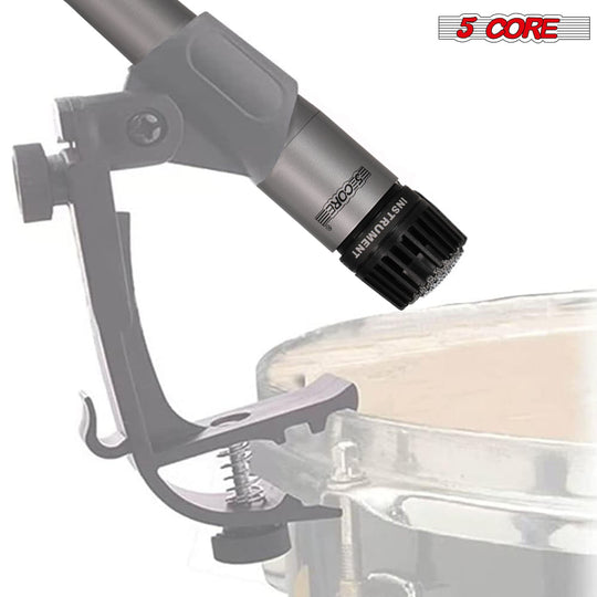 5 Core Drum Microphone Kit 9Pc All Metal Drummer Mics Tom/Snare & Cymbals Wired Instrument Drums Set