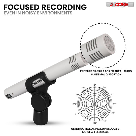 5 Core Drum Microphone Kit 9Pc All Metal Drummer Mics Tom/Snare & Cymbals Wired Instrument Drums Set