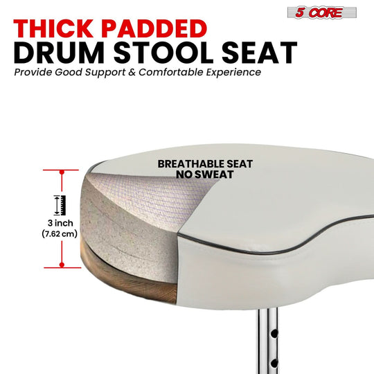 5Core drum throne padded guitar stool saddle drummer seat for adults & kids - 5Core high quality product image