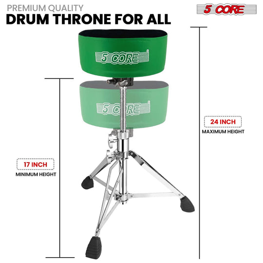 5 Core adjustable drum throne for drummers with velvet cushioned seat