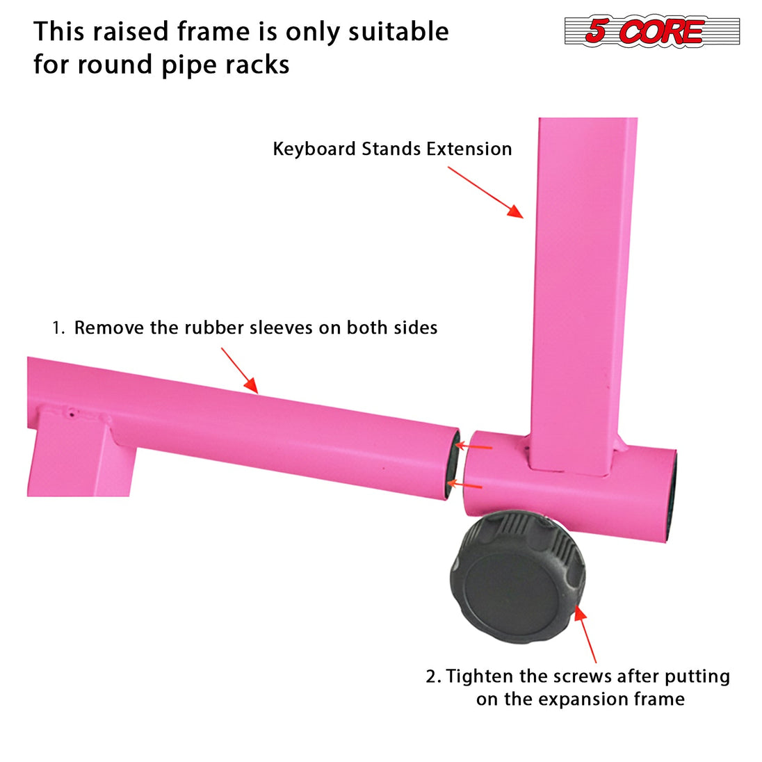 5 Core Keyboard Stand Adapter 2 Tier Adjustable Second Extension Add On for Digital Piano Stands