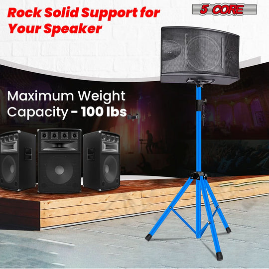 5Core blue studio monitor speaker stand with 72 inch pole mount