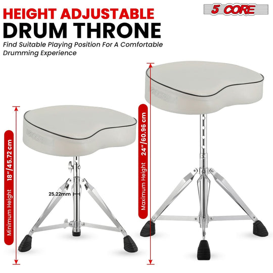 5Core drum throne padded guitar stool saddle drummer seat for adults & kids - 5Core high quality product image