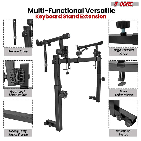 Digital piano stand adapter with 2-tier functionality for added versatility