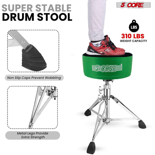 Luxury velvet top drum throne designed for long music sessions