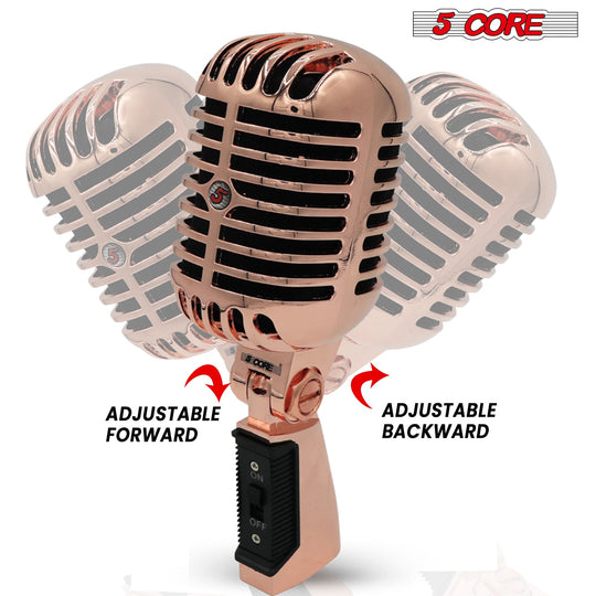5 Core Retro Dynamic Vocal Iconic Microphone Vintage Style Classic Cardioid Unidirectional Mic