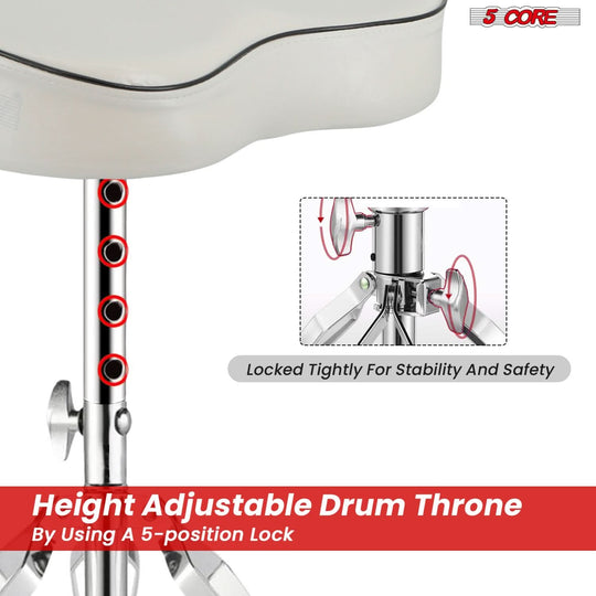 5Core drum throne padded guitar stool saddle drummer seat for adults & kids by 5Core for professional use