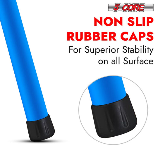 Heavy-duty 5Core blue speaker stand with high reach design