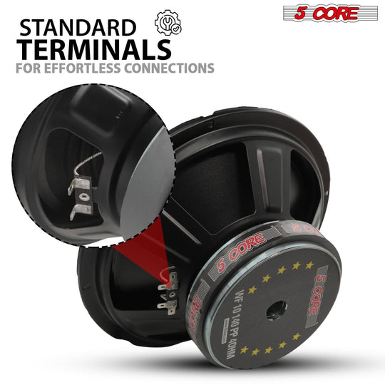 5 Core Car Subwoofer 10" 3000W Pro Audio Deep Bass Component Sub Woofer 4Ohm Replacement Speaker