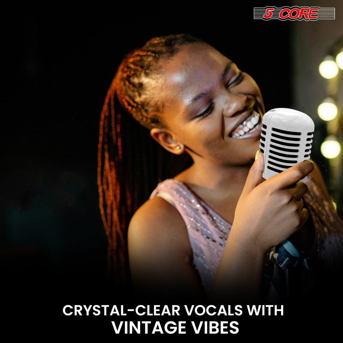 5 Core Retro Dynamic Vocal Iconic Microphone Vintage Style Classic Cardioid Unidirectional Mic
