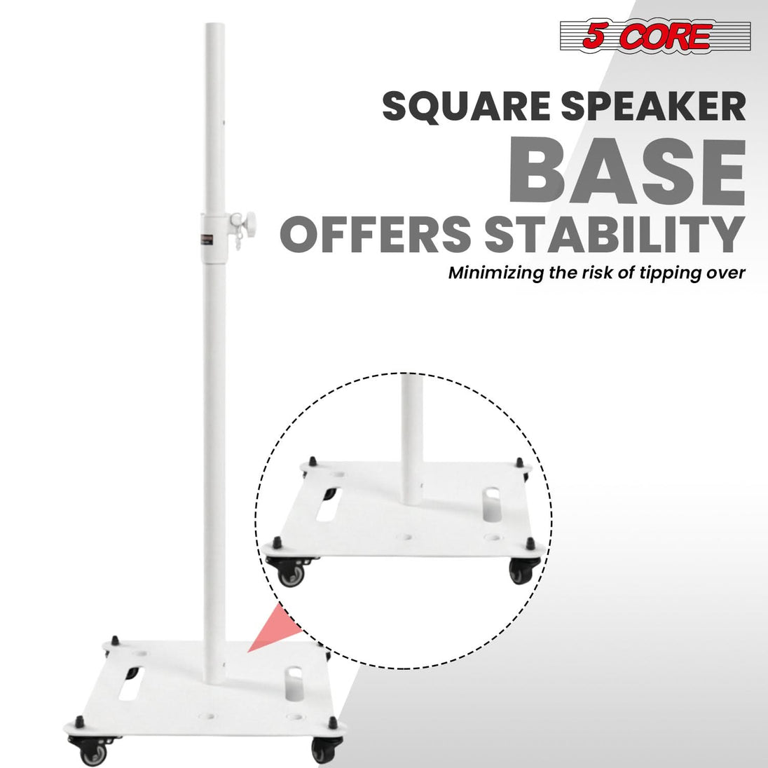 5Core Speaker Stand 2Pc Heavy Duty Adjustable Height 61" DJ PA Stands 35mm Mount 100Lb Capacity