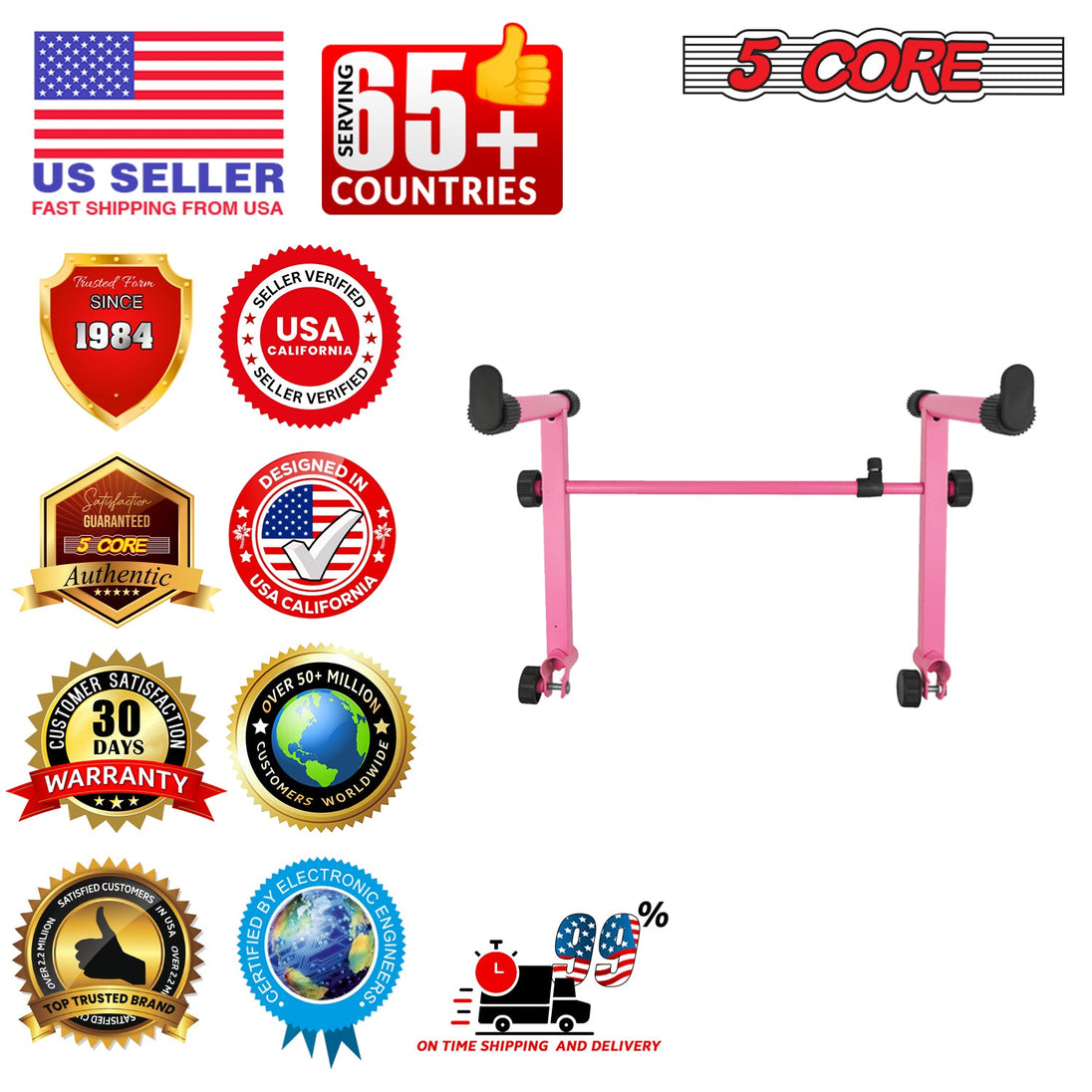 5 Core Keyboard Stand Adapter 2 Tier Adjustable Second Extension Add On for Digital Piano Stands