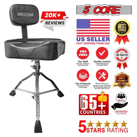 Top-rated drum throne with backrest, offering comfort, strong support, and height adjustment.