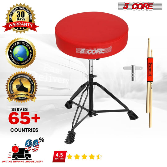 5Core padded red drum throne for kids and adults musicians