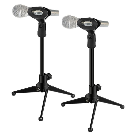 5 Core 2PCS Tripod Mic Stand Desk Universal Desktop Height Adjustable Table Top Microphone Stand