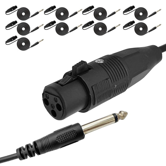 5Core XLR Cable Female to 1/4 6.35mm Cord 10Pack TRS to XLR Female Balanced Microphone Cord