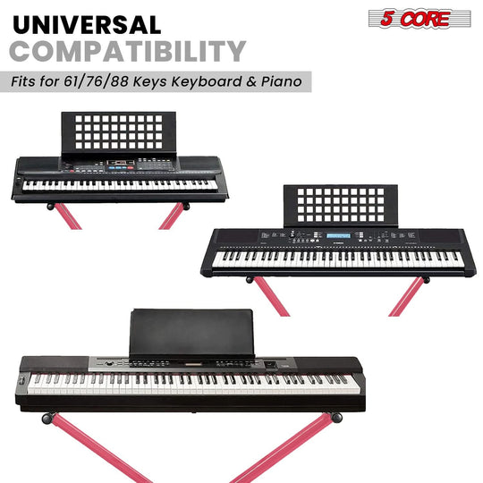 Baby pink 5Core adjustable double X style electric piano stand