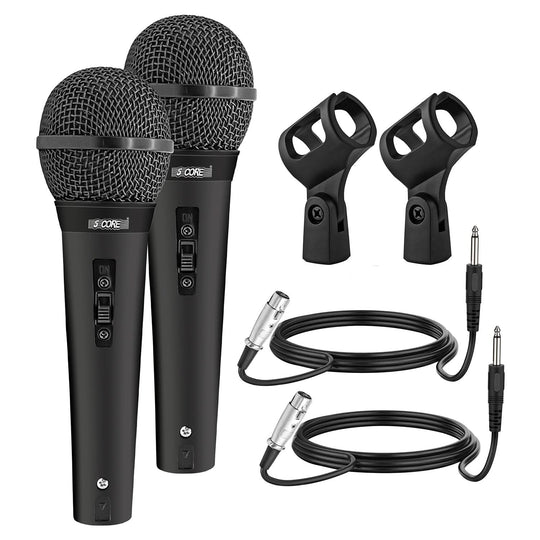 5Core XLR Microphone 2Pcs Dynamic Mic Karaoke Singing Studio Mics Handheld Microfono