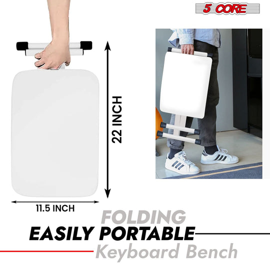 Adjustable heavy duty keyboard chair with padded seat and X frame
